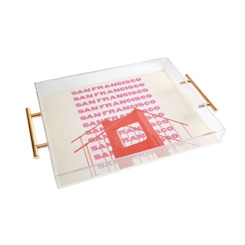April Lane Art San Francisco Golden Gate Bridge Acrylic Tray