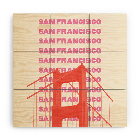 April Lane Art San Francisco Golden Gate Bridge Wood Wall Mural