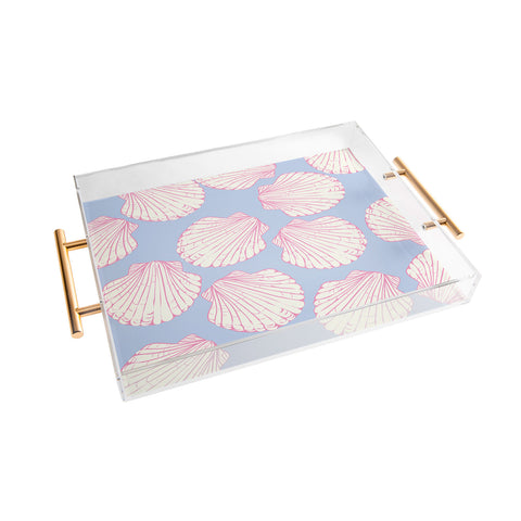 April Lane Art Seashell Pattern Acrylic Tray