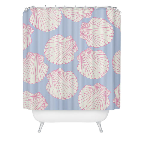 April Lane Art Seashell Pattern Shower Curtain