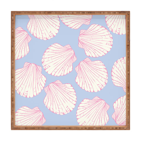 April Lane Art Seashell Pattern Square Tray