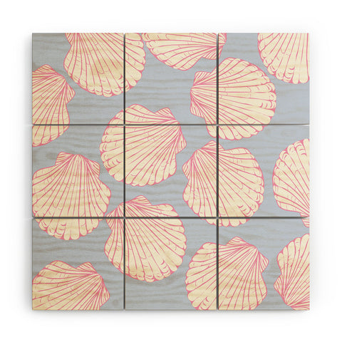 April Lane Art Seashell Pattern Wood Wall Mural