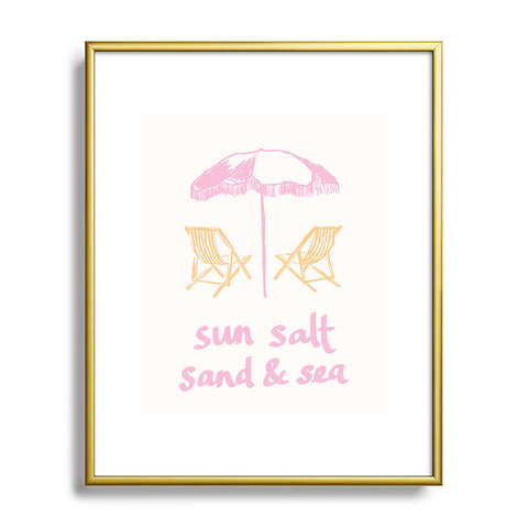 April Lane Art Sun Salt Sand Sea Metal Framed Art Print