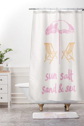 April Lane Art Sun Salt Sand Sea Shower Curtain And Mat