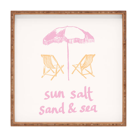 April Lane Art Sun Salt Sand Sea Square Tray