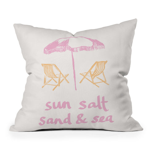 April Lane Art Sun Salt Sand Sea Throw Pillow