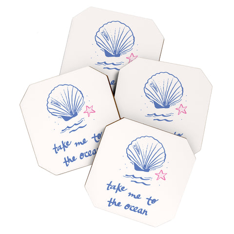 April Lane Art Take Me to the Ocean Coaster Set
