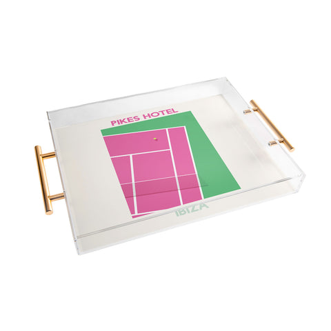 April Lane Art Tennis Court Ibiza Acrylic Tray
