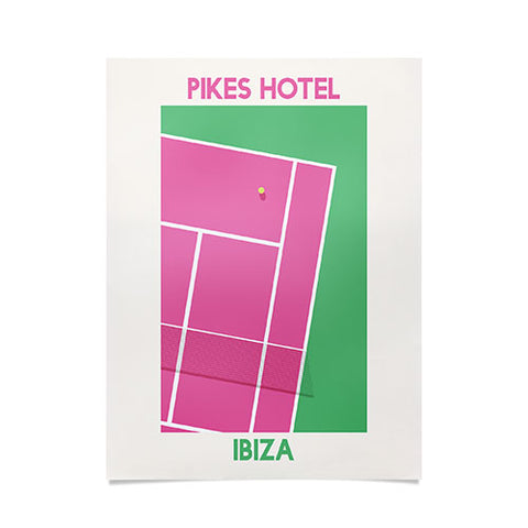 April Lane Art Tennis Court Ibiza Poster