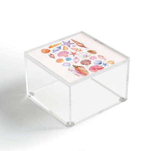 April Lane Art Watercolor Seashells Acrylic Box
