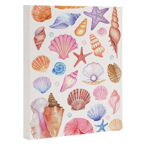 April Lane Art Watercolor Seashells Art Canvas