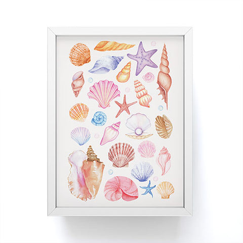 April Lane Art Watercolor Seashells Framed Mini Art Print