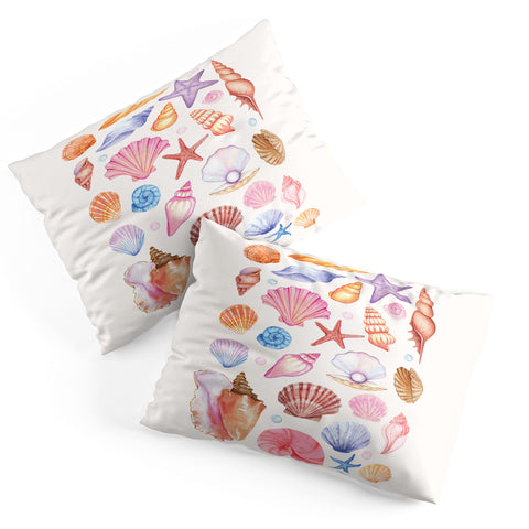 April Lane Art Watercolor Seashells Pillow Shams