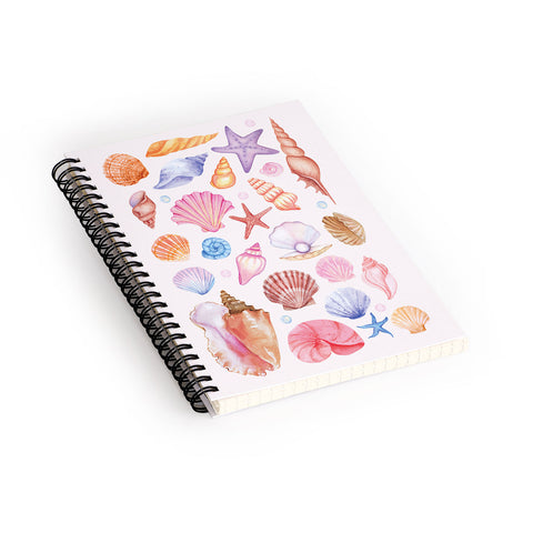 April Lane Art Watercolor Seashells Spiral Notebook