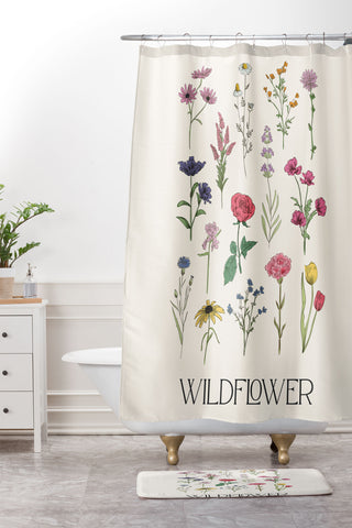 April Lane Art Wildflower I Shower Curtain And Mat
