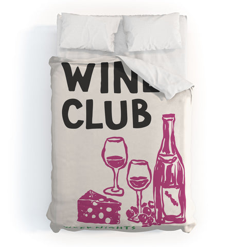 April Lane Art Wine Club Duvet Cover
