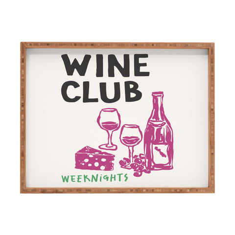 April Lane Art Wine Club Rectangular Tray