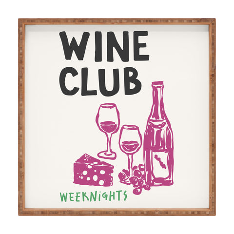April Lane Art Wine Club Square Tray