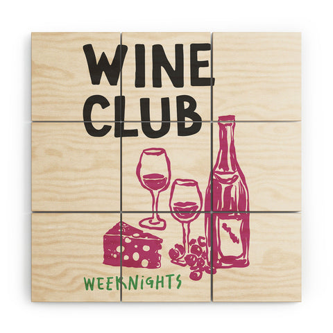 April Lane Art Wine Club Wood Wall Mural