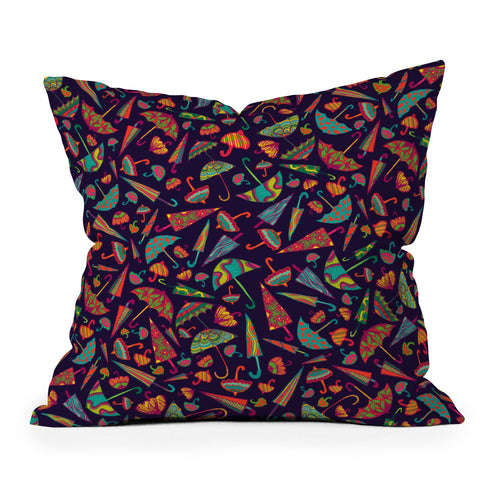 Arcturus April Showers Umbrellas Outdoor Throw Pillow