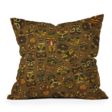 Arcturus Tiki Masks Throw Pillow