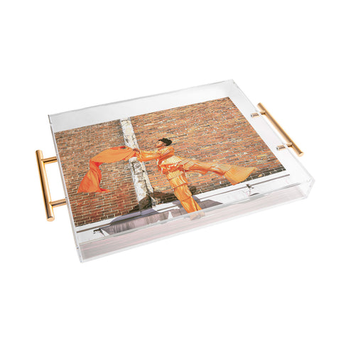 art by Taylor C. flow orange Acrylic Tray