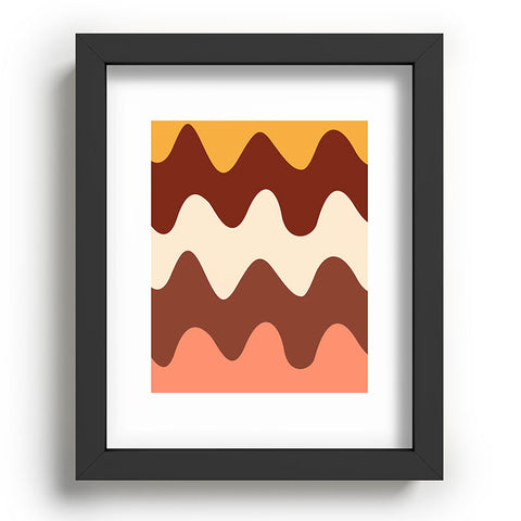 Art Heart Home and Fashion Retro Wavy Lines Red Pink Recessed Framing Rectangle