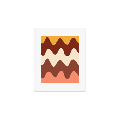 Art Heart Home and Fashion Retro Wavy Lines Red Pink Art Print