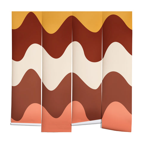 Art Heart Home and Fashion Retro Wavy Lines Red Pink Wall Mural