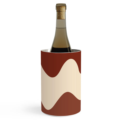 Art Heart Home and Fashion Retro Wavy Lines Red Pink Wine Chiller