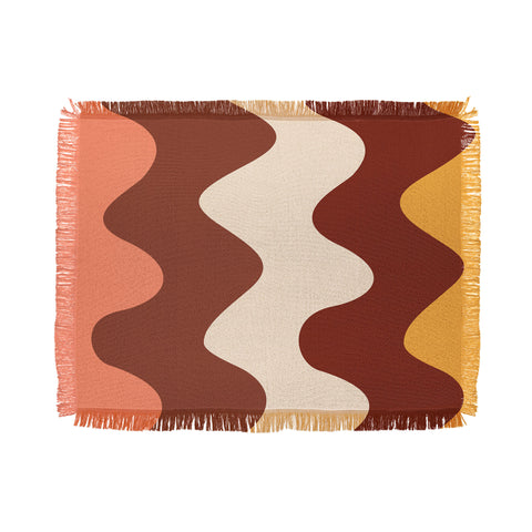 Art Heart Home and Fashion Retro Wavy Lines Red Pink Throw Blanket