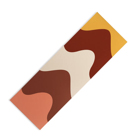 Art Heart Home and Fashion Retro Wavy Lines Red Pink Yoga Mat