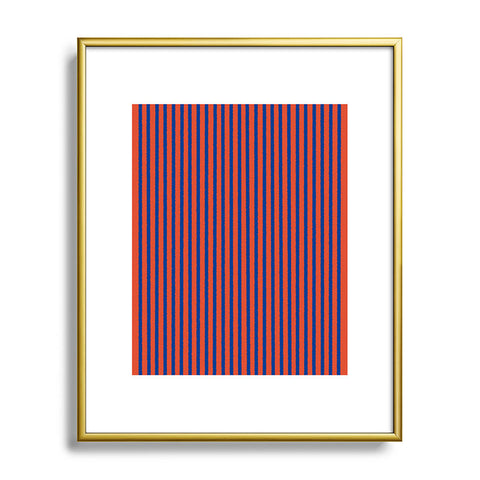 Art Heart Home and Fashion Watercolor Stripes Vibrant Metal Framed Art Print