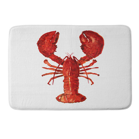 Artume Studio Watercolor Lobster 1 Memory Foam Bath Mat