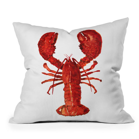 Artume Studio Watercolor Lobster 1 Outdoor Throw Pillow