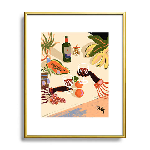 artyguava Cheers to You Metal Framed Art Print