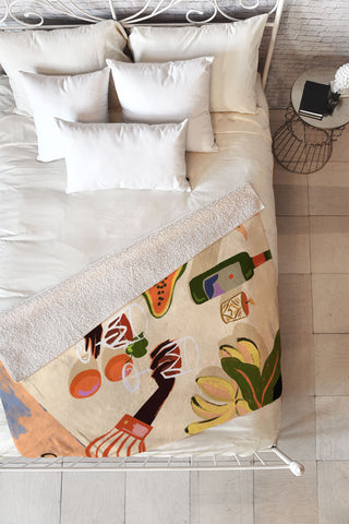 artyguava Cheers to You Fleece Throw Blanket