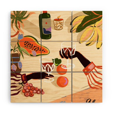artyguava Cheers to You Wood Wall Mural