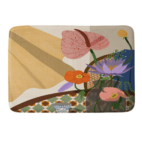 artyguava Flowers on the Dining Table Memory Foam Bath Mat