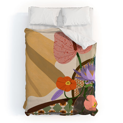 artyguava Flowers on the Dining Table Duvet Cover