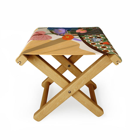 artyguava Flowers on the Dining Table Folding Stool