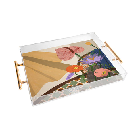 artyguava Flowers on the Dining Table Acrylic Tray