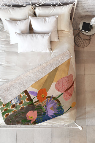 artyguava Flowers on the Dining Table Fleece Throw Blanket