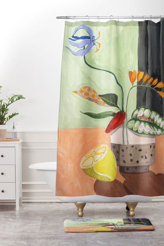 artyguava Ikebana Shower Curtain And Mat