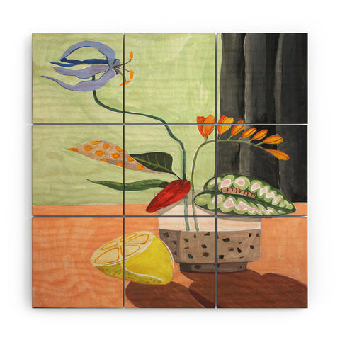 artyguava Ikebana Wood Wall Mural