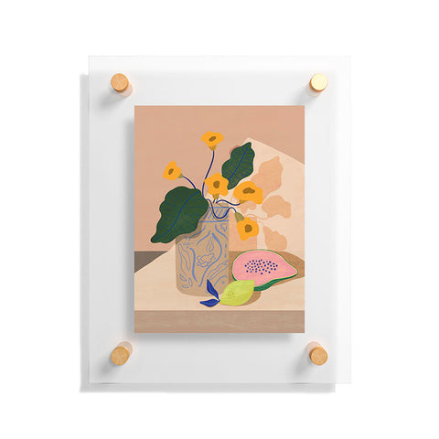 artyguava Lemon Papaya Floating Acrylic Print