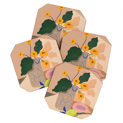 artyguava Lemon Papaya Coaster Set