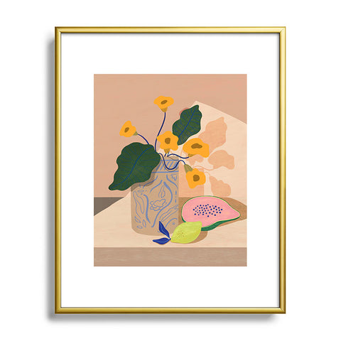 artyguava Lemon Papaya Metal Framed Art Print