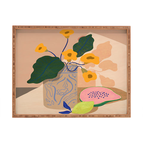 artyguava Lemon Papaya Rectangular Tray