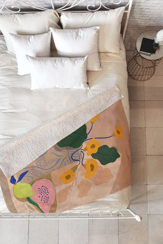 artyguava Lemon Papaya Fleece Throw Blanket